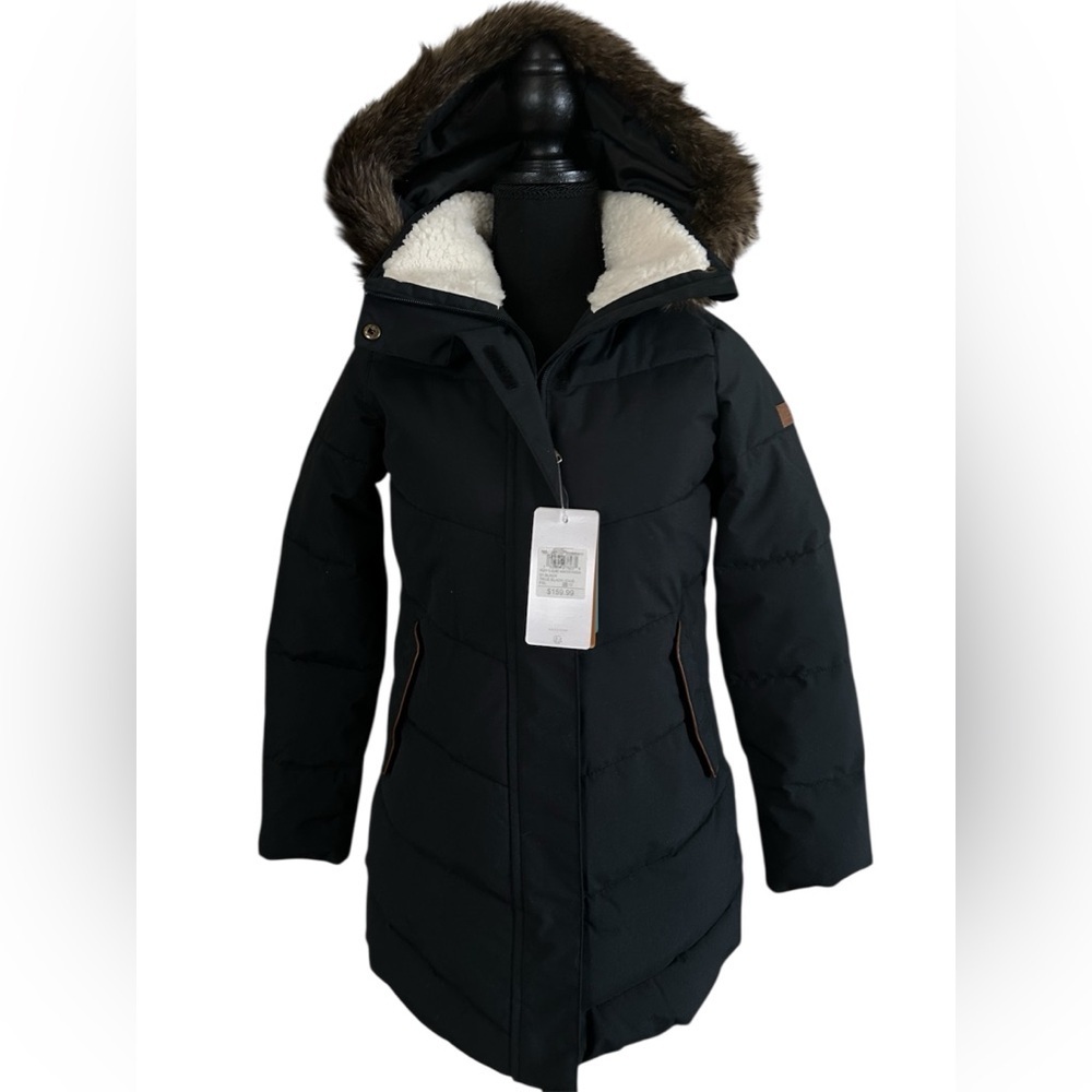 Roxy Black Hooded Puffer Parka DryFlight 5K Insulated Winter Coat Girls 10